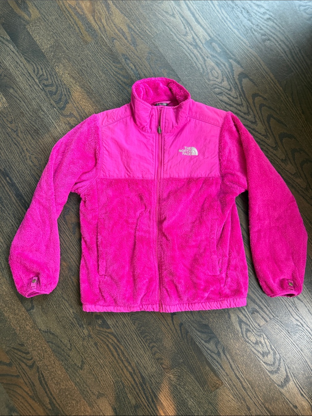 The North Face Bright Pink Girls' Fleece Full-Zip Jacket Sz L (14-16)
